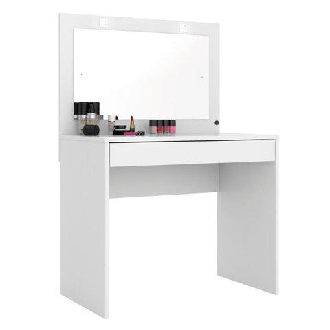 Penteadeira Camarim com Espelho e Led Atraente Branco - Élpis Móveis