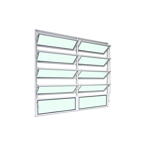 Vitro Basculante 2 Seções de Alumínio Branco 100x200