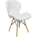 Ver imagem 2 de Kit 4 Cadeiras Charles Eames Eiffel Slim Wood Estofada - Branca