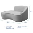 Ver imagem 5 de Kit Divã Recamier Orgânico Marrocos 200cm Lado Esquerdo e 2 Poltronas Amore Linho