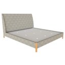 Ver imagem 2 de Cama King Estofada com Cabeceira 100% Mdf Cor: Linho Lincoln Amêndoa