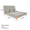 Ver imagem 3 de Cama King Estofada com Cabeceira 100% Mdf Cor: Linho Lincoln Amêndoa
