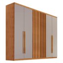 Ver imagem 2 de Guarda-Roupa Casal 100% MDF com 6 Portas e 4 Gavetas 220cm Multimóveis CR35524 Madeirado/Off White