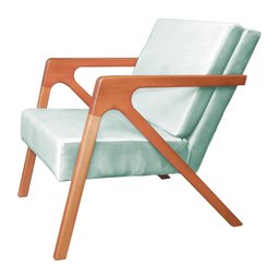 Poltrona Monalisa Decorativa Veludo Cores - DS Estofados - Acqua - 4