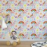 Papel de Parede Decorativo Baby Desenhos Infantis Coloridos com Fundo Branco 3,0m - 3