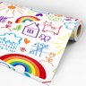 Papel de Parede Decorativo Baby Desenhos Infantis Coloridos com Fundo Branco 3,0m - 1