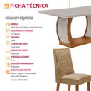 Ver imagem 7 de Mesa de Jantar Milena 180cm Tampo MDF Vidro Canto Copo com 6 Cadeiras Yasmin