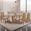 Ver imagem 2 de Mesa de Jantar Milena 180cm Tampo MDF Vidro Canto Copo com 6 Cadeiras Yasmin