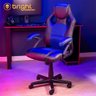 Cadeira Gamer Bright com Ajuste de Altura e Base Giratória Azul Preto - 7