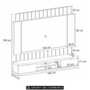 Ver imagem 3 de Painel Tv 55 180cm Bancada Suspensa Illuna H01 Off-castanho - Mpozenato