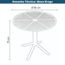 Ver imagem 2 de Mesa de Jantar Redonda Área Externa Drops Rivatti 60 Cm (largura) Polipropileno Fendi 75 Cm (altura