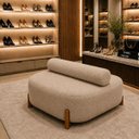 Ver imagem 2 de Poltrona Organica Ilha Bouclé p/ Closet e Consultório:Capuccino/Liso