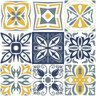 Papel de Parede Adesivo Azulejo Azul e Amarelo N03026 Rolo de 0,58x3,00 - 2