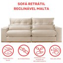 Ver imagem 7 de Sofá Retrátil Reclinável 230 cm Malta Linho Off White Yescasa