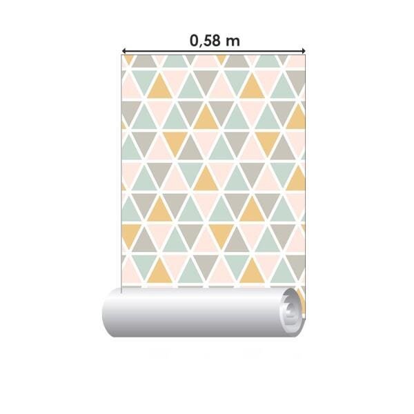 Papel de Parede Adesivo Geométrico Triângulos N06095 Rolo de 0,58x3,00 - 3