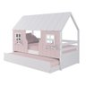 Bicama Casinha Encantada Madeira Maciça Rosa/ Branco Megamobilia - 2