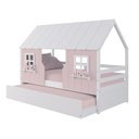 Ver imagem 2 de Bicama Casinha Encantada Madeira Maciça Rosa/ Branco Megamobilia