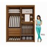 Guarda-Roupa Casal 3 Portas Mistas 3 Gavetas Internas Palma New Móveis Bettio - 5