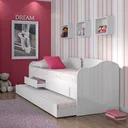 Ver mais imagens de Cama Bicama Solteiro 2 Gavetas com Cama Auxiliar Branco