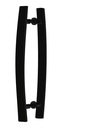 Ver imagem 1 de Puxador Duplo Alumínio Curvo 60cm Porta Pivotante Preto