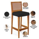Ver imagem 4 de Kit 02 Banquetas Altas Para Cozinha Sala De Jantar Encosto Em Tela Zion L02 Facto Preto - Lyam
