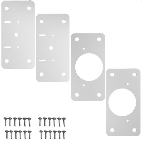 Kit 04 Placas para Reparo de Porta Dobradiça Armário Mdf Rtg