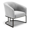 Ver imagem 4 de Poltrona Stella em Suede Cinza com Base Industrial Preta em Aço – Estrutura em Madeira – D’rossi