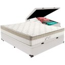 Ver imagem 1 de Cama Box Baú Branco e Colchão King Best Molas Ensacadas Casal 138x188x33 Anjos