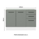 Ver imagem 4 de Balcão Multiuso 120cm 2 Portas 3 Gavetas Agata Madesa
