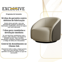 Ver imagem 7 de Poltrona Orgânica Giratória Luxuosa Tecido Bouclé Bege Corino Cinza Moderno Sala Estar Quarto Hall