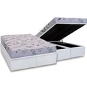 Ver imagem 1 de Conjunto Box Baú Queen: Colchão Espuma Herval D28 St. Louis + Base Crc Linhão White (158x198)