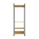 Ver imagem 3 de Guarda Roupa Aberto Industrial Modulado Solteiro Canela Cabideiro Ferro Preto