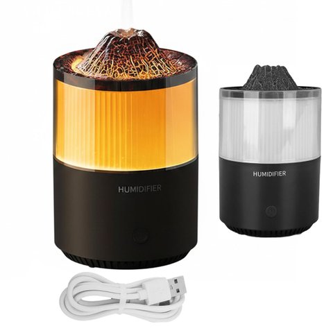 Umidificador Luminaria Vulcao Climatizador Purificador Ar Aromatizador Decoraçao Sala Estar Quarto C