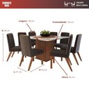 Ver imagem 3 de Conjunto Mesa 8 Cadeiras 138/27 - Mdf/mdp Tampo Vidro 130cm Disco Giratório - Zamarchi