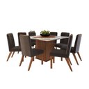 Ver imagem 1 de Conjunto Mesa 8 Cadeiras 138/27 - Mdf/mdp Tampo Vidro 130cm Disco Giratório - Zamarchi