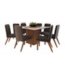 Conjunto Mesa 8 Cadeiras 138/27 - Mdf/mdp Tampo Vidro 130cm Disco Giratório - Zamarchi - 1