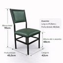 Ver imagem 7 de Kit 6 Cadeiras Flora de Cozinha Jantar Reforço Aço Preto Assento e Encosto Cor Verde