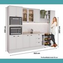 Ver imagem 7 de Cozinha Completa com Balcão Milla Rose 11 Portas 3 Gavetas MDF Branco Móveis Carraro