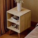Ver imagem 1 de Mesa de Cabeceira Chennai Pé Plástico 30x35cm Carvalho Quarto