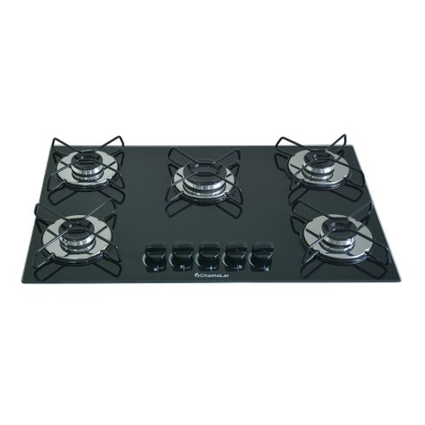 Fogão Cooktop Gás 5 Bocas Ultra Chama 127v/220 Preto