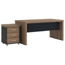 Ver imagem 1 de Mesa Escritorio 136x60 cm e Gaveteiro 3 Gavetas 61x44 cm Nogal Preto Artany