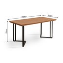 Ver imagem 3 de Mesa de Jantar Industrial Michigan 1,60 Tampo em Madeira Maciça Castanho Pés em Aço Preto