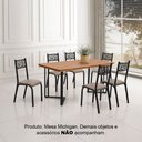 Ver imagem 2 de Mesa de Jantar Industrial Michigan 1,60 Tampo em Madeira Maciça Castanho Pés em Aço Preto