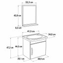 Ver imagem 6 de Gabinete para Banheiro com Cuba e Espelho em MDF Compacto - Branco e Preto