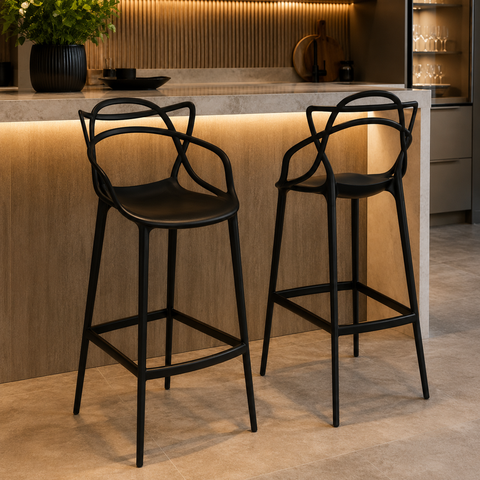 Kit 2 Banquetas Allegra 66cm – Design Moderno para Cozinha ou Bar
