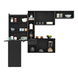 Cozinha Compacta com Mesa Dobrável Mp2008 Sofia Multimóveis Preta - 5 Cozinha Compacta com Mesa Dobrável Mp2008 Sofia Multimóveis Preta - 5