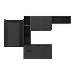 Cozinha Compacta com Mesa Dobrável Mp2008 Sofia Multimóveis Preta - 6 Cozinha Compacta com Mesa Dobrável Mp2008 Sofia Multimóveis Preta - 6