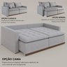 Sofá Cama Retrátil em Madeira Eucalipto e Linho 220cm Flórida - 9