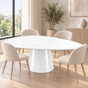 Ver imagem 1 de Mesa de Jantar Orgânica 180x100cm Laca Branco - Modelo Eclat
