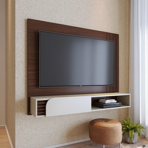 Painel Ripado Suspenso para TV até 55 Polegadas 136CMX108CM 1 Porta Jurerê